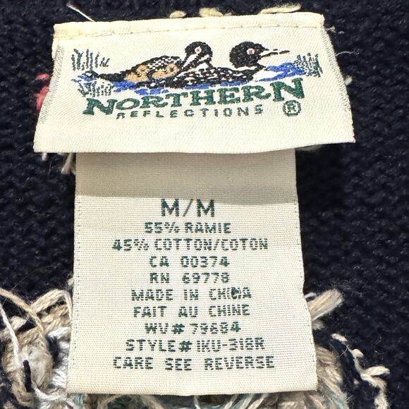 Vintage 90s Sweater Vest Northern Reflections size M Floral Bird embroidered - Picture 3 of 7